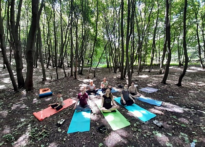 Хатха-йога в лесу